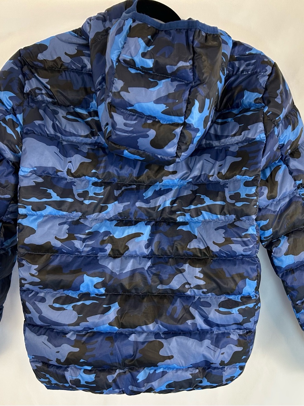 Eddie Bauer Kids M 10/12 Blue Camo Down Hooded Puffer Jacket - Picture 2 of 10